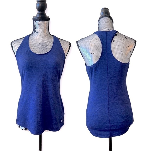 𝅺⭐️2 FOR $20⭐️ Old Navy Active Blue Heather Racerback Tank. Fitted Medium - Picture 1 of 7